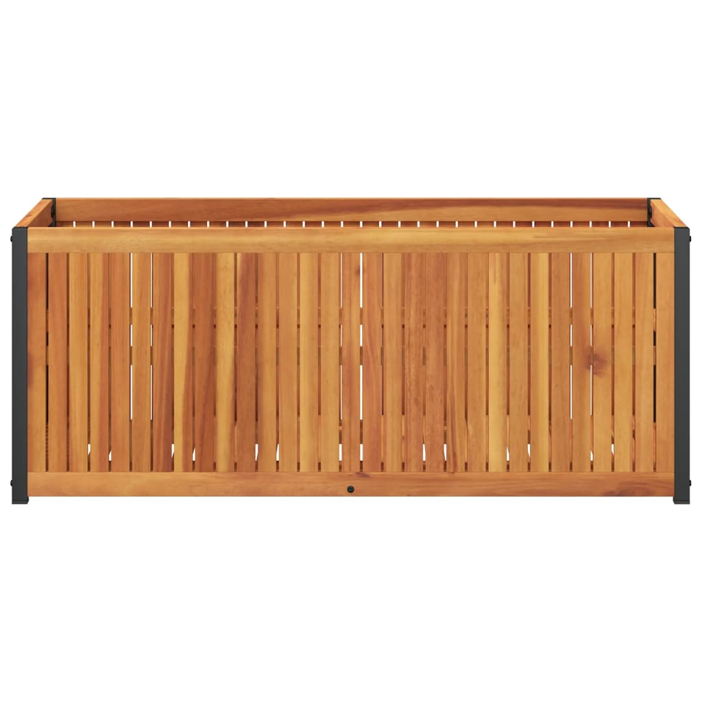 vidaXL Jardinieră de grădină, 110x45x44 cm, lemn masiv acacia/oțel