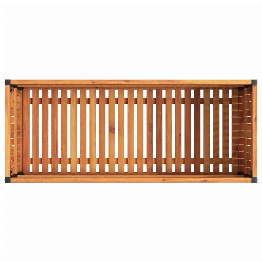 vidaXL Jardinieră de grădină, 110x45x44 cm, lemn masiv acacia/oțel