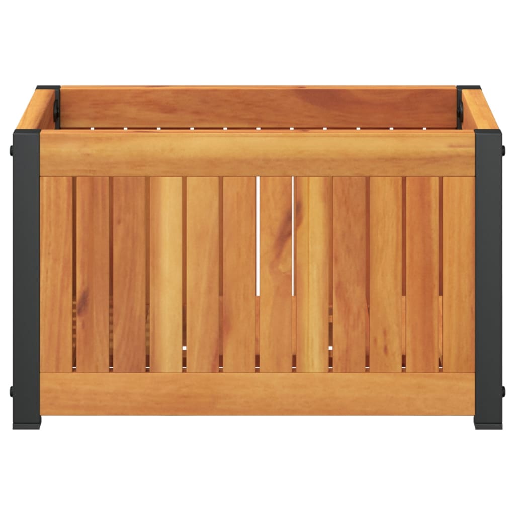 vidaXL Jardinieră de grădină, 45x30x27,5 cm, lemn masiv acacia/oțel vidaXL Jardinieră de grădină, 45x30x27,5 cm, lemn masiv acacia/oțel
