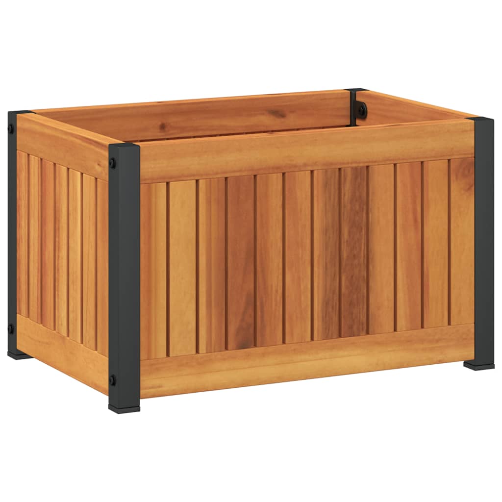 vidaXL Jardinieră de grădină, 45x30x27,5 cm, lemn masiv acacia/oțel vidaXL Jardinieră de grădină, 45x30x27,5 cm, lemn masiv acacia/oțel