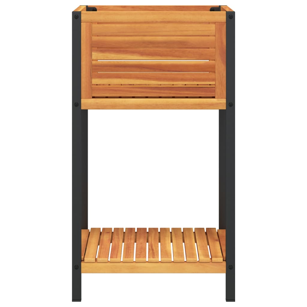 vidaXL Jardinieră de grădină cu raft 45x45x80cm lemn masiv acacia/oțel vidaXL Jardinieră de grădină cu raft 45x45x80cm lemn masiv acacia/oțel