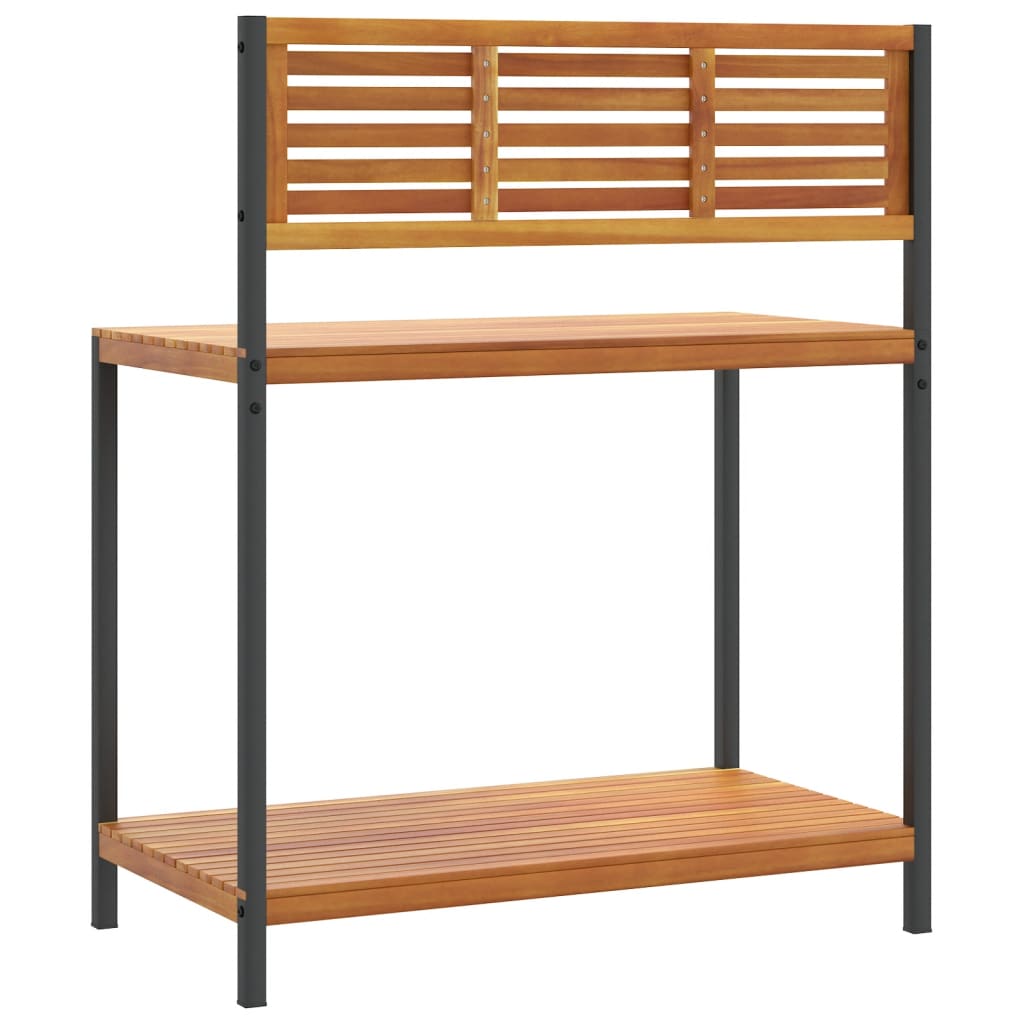 vidaXL Masa de lucru de grădină 90x50x110 cm lemn masiv acacia și oțel vidaXL Masa de lucru de grădină 90x50x110 cm lemn masiv acacia și oțel