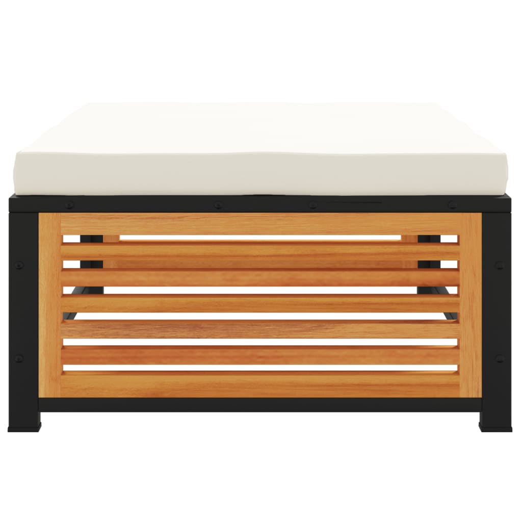vidaXL Taburet de grădină cu pernă 68x68x30 cm lemn masiv acacia