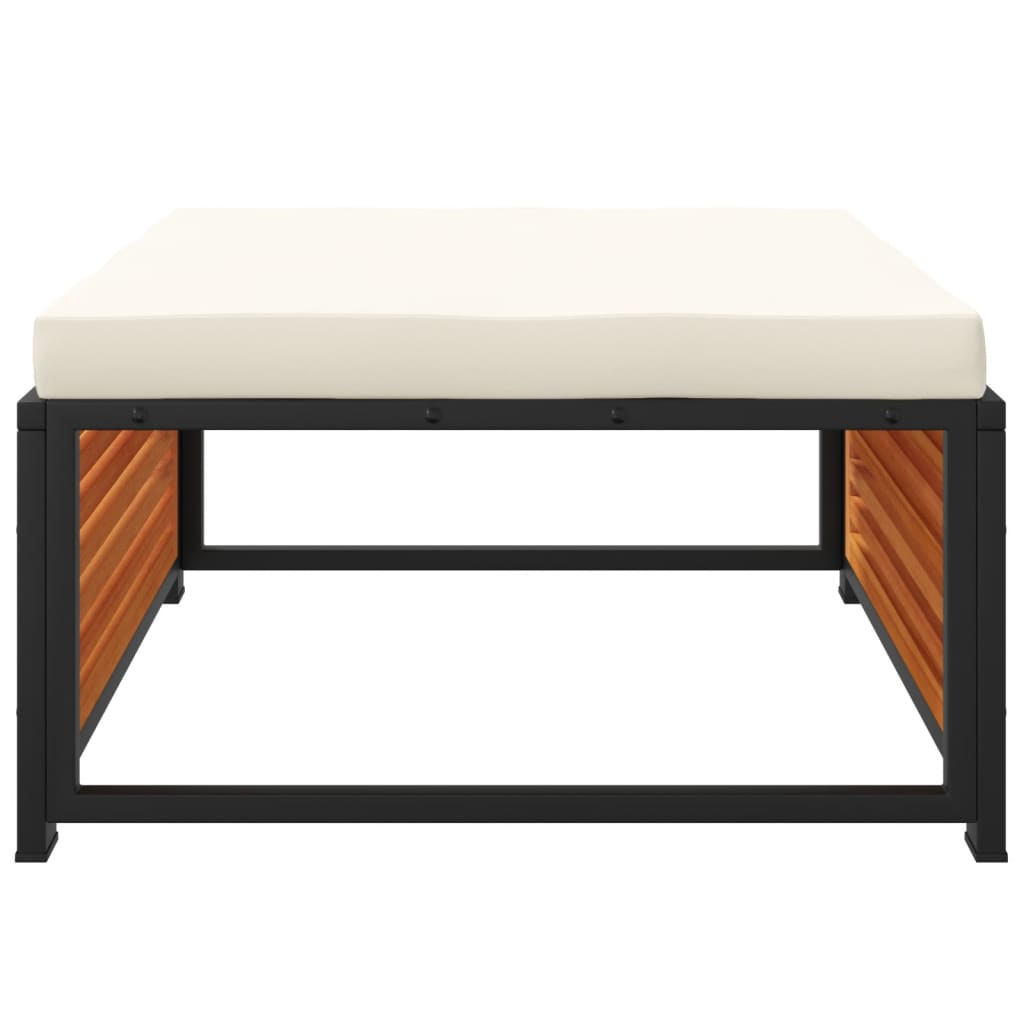 vidaXL Taburet de grădină cu pernă 68x68x30 cm lemn masiv acacia