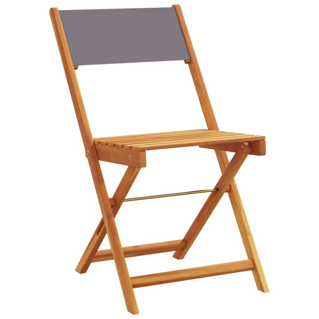 vidaXL Scaune bistro 2 buc., antracit, lemn masiv acacia și textil vidaXL Scaune bistro 2 buc., antracit, lemn masiv acacia și textil