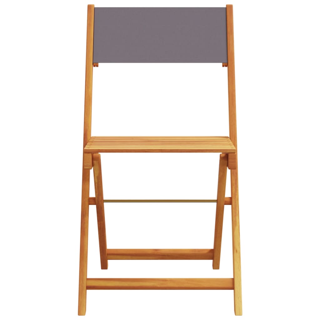 vidaXL Scaune bistro 2 buc., antracit, lemn masiv acacia și textil vidaXL Scaune bistro 2 buc., antracit, lemn masiv acacia și textil
