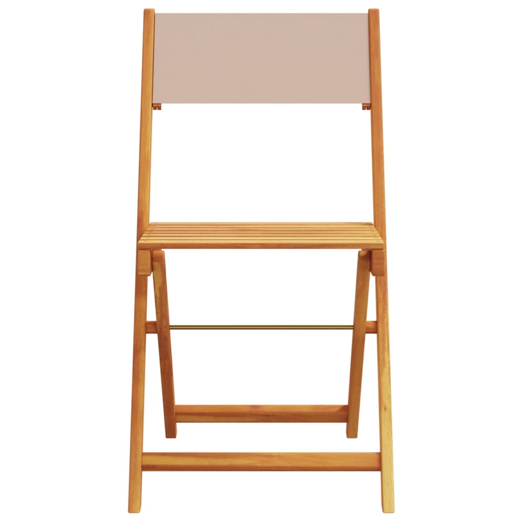 vidaXL Scaune bistro 2 buc., taupe, lemn masiv acacia și textil vidaXL Scaune bistro 2 buc., taupe, lemn masiv acacia și textil
