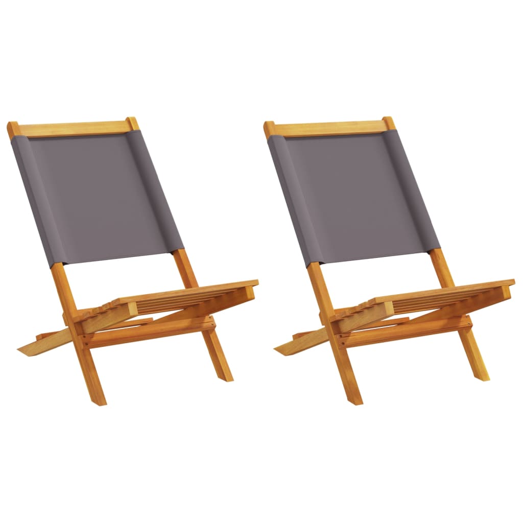 vidaXL Scaune de grădină 2 buc., antracit, lemn masiv acacia și textil vidaXL Scaune de grădină 2 buc., antracit, lemn masiv acacia și textil