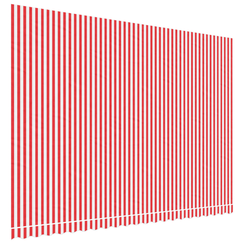 vidaXL Pânză copertină de rezervă, dungi roșii și albe, 5x3,5 m
