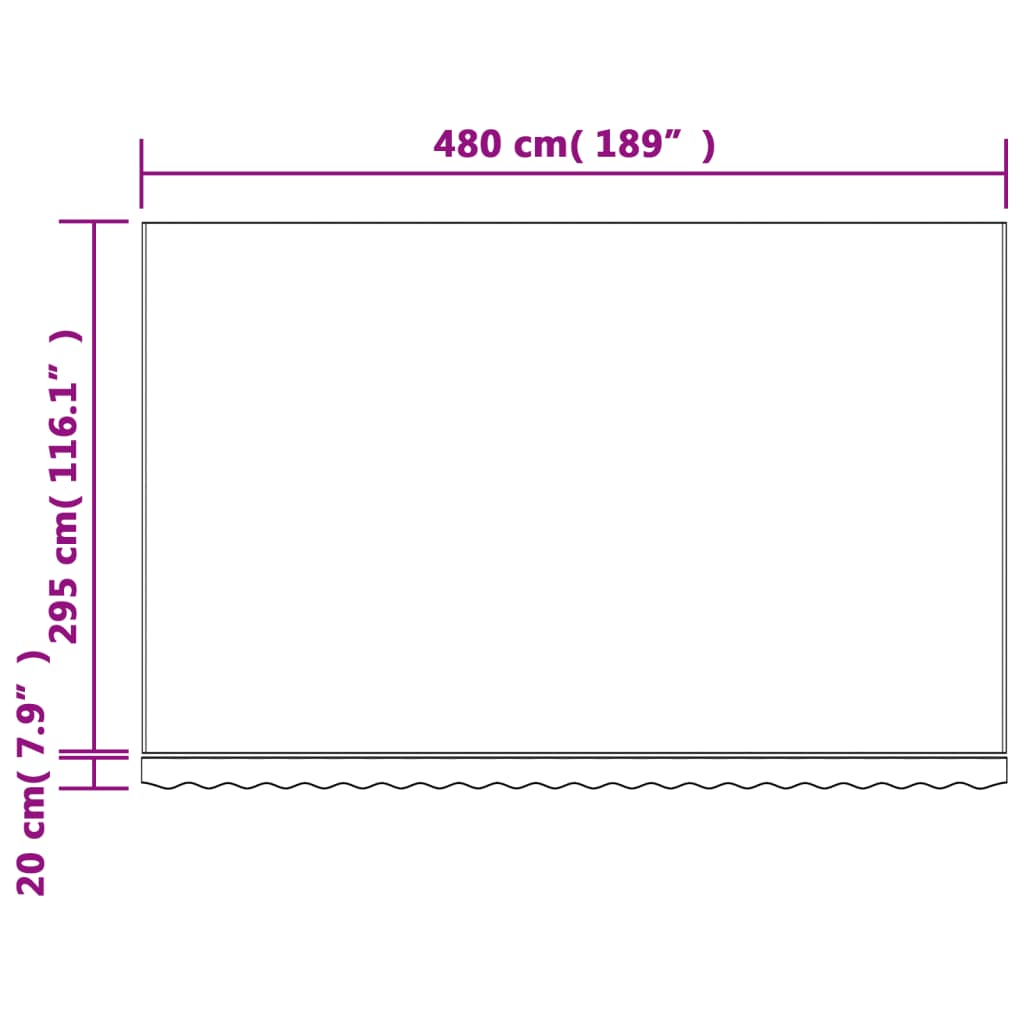 vidaXL Pânză de rezervă copertină, dungi multicolore, 5x3 m