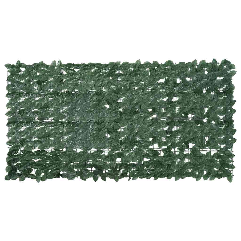 vidaXL Paravan de balcon, frunze verde închis, 200x100 cm