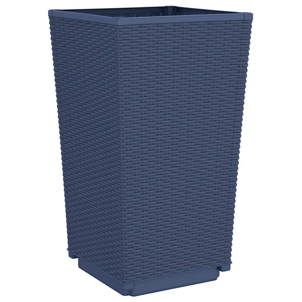 vidaXL Jardiniere de grădină, 2 buc., albastru gri, 32,5x32,5x57 cm, PP