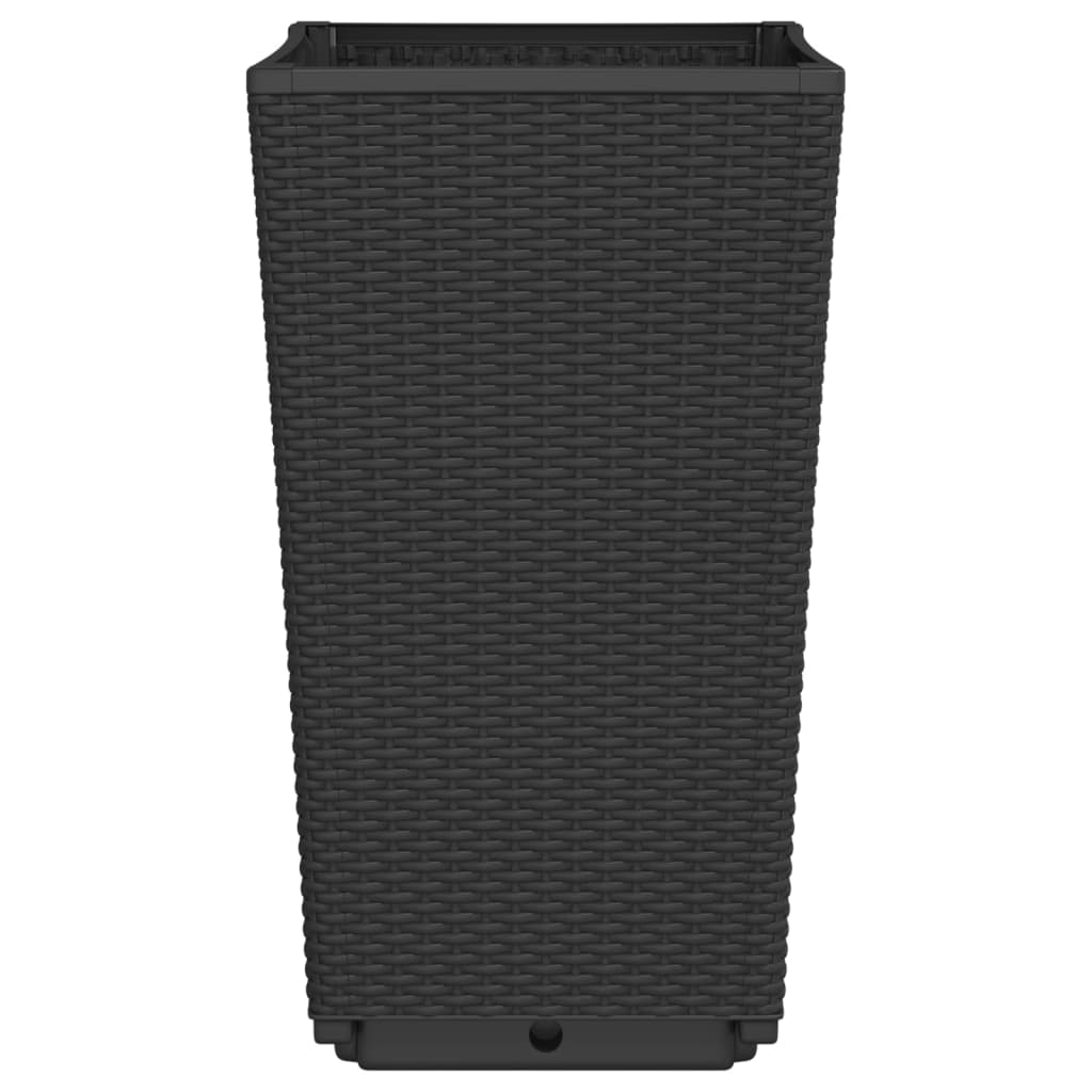 vidaXL Jardiniere de grădină, 2 buc., negru, 32,5x32,5x57 cm, PP