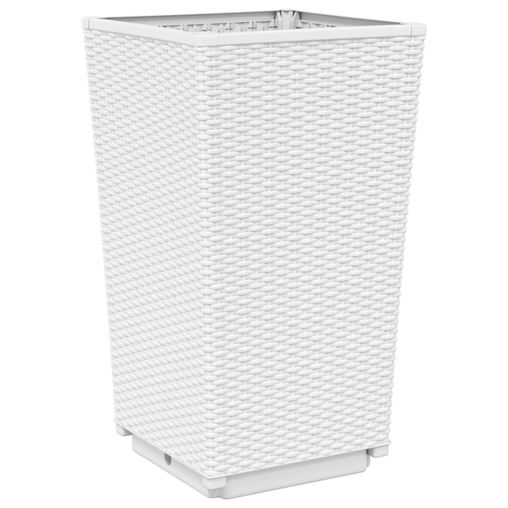 vidaXL Jardiniere de grădină, 2 buc., alb, 32,5x32,5x57 cm, PP vidaXL Jardiniere de grădină, 2 buc., alb, 32,5x32,5x57 cm, PP