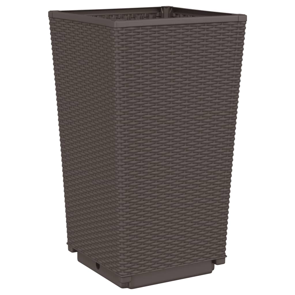 vidaXL Jardiniere de grădină, 2 buc., maro, 32,5x32,5x57 cm, PP vidaXL Jardiniere de grădină, 2 buc., maro, 32,5x32,5x57 cm, PP