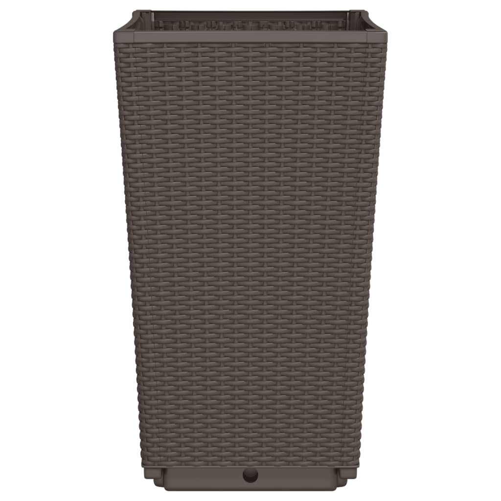 vidaXL Jardiniere de grădină, 2 buc., maro, 32,5x32,5x57 cm, PP vidaXL Jardiniere de grădină, 2 buc., maro, 32,5x32,5x57 cm, PP