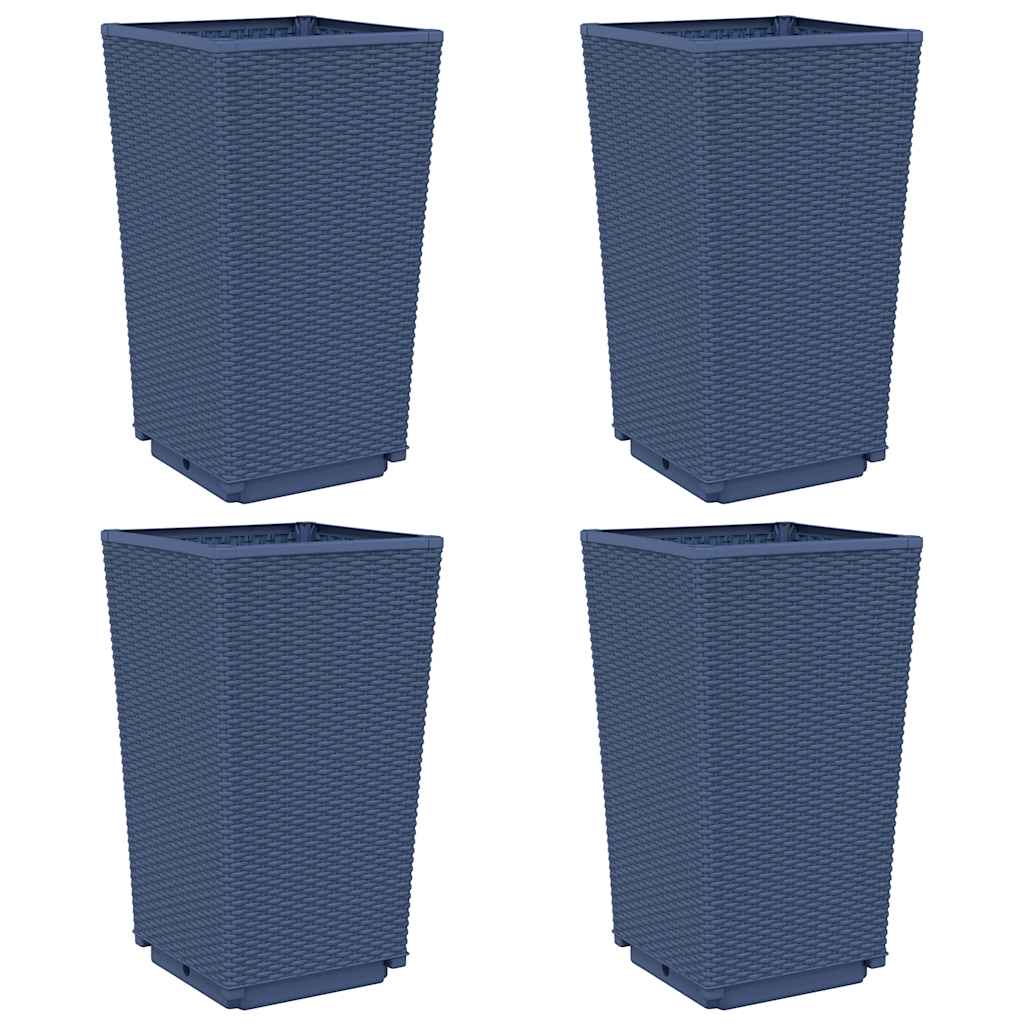 vidaXL Jardiniere de grădină, 4 buc., albastru gri, 32,5x32,5x57 cm, PP
