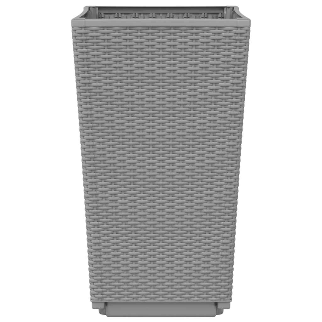 vidaXL Jardiniere de grădină, 4 buc., gri deschis, 32,5x32,5x57 cm, PP