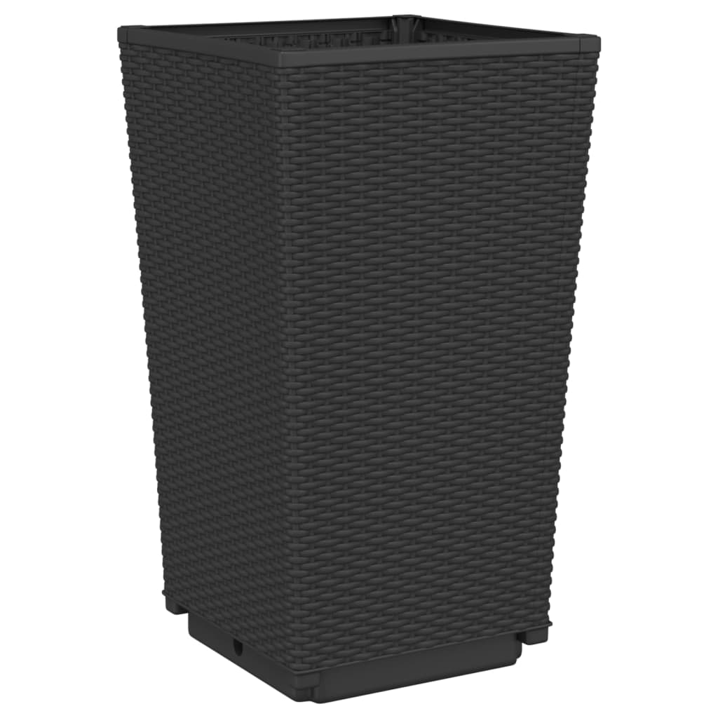 vidaXL Jardiniere de grădină, 4 buc., negru, 32,5x32,5x57 cm, PP