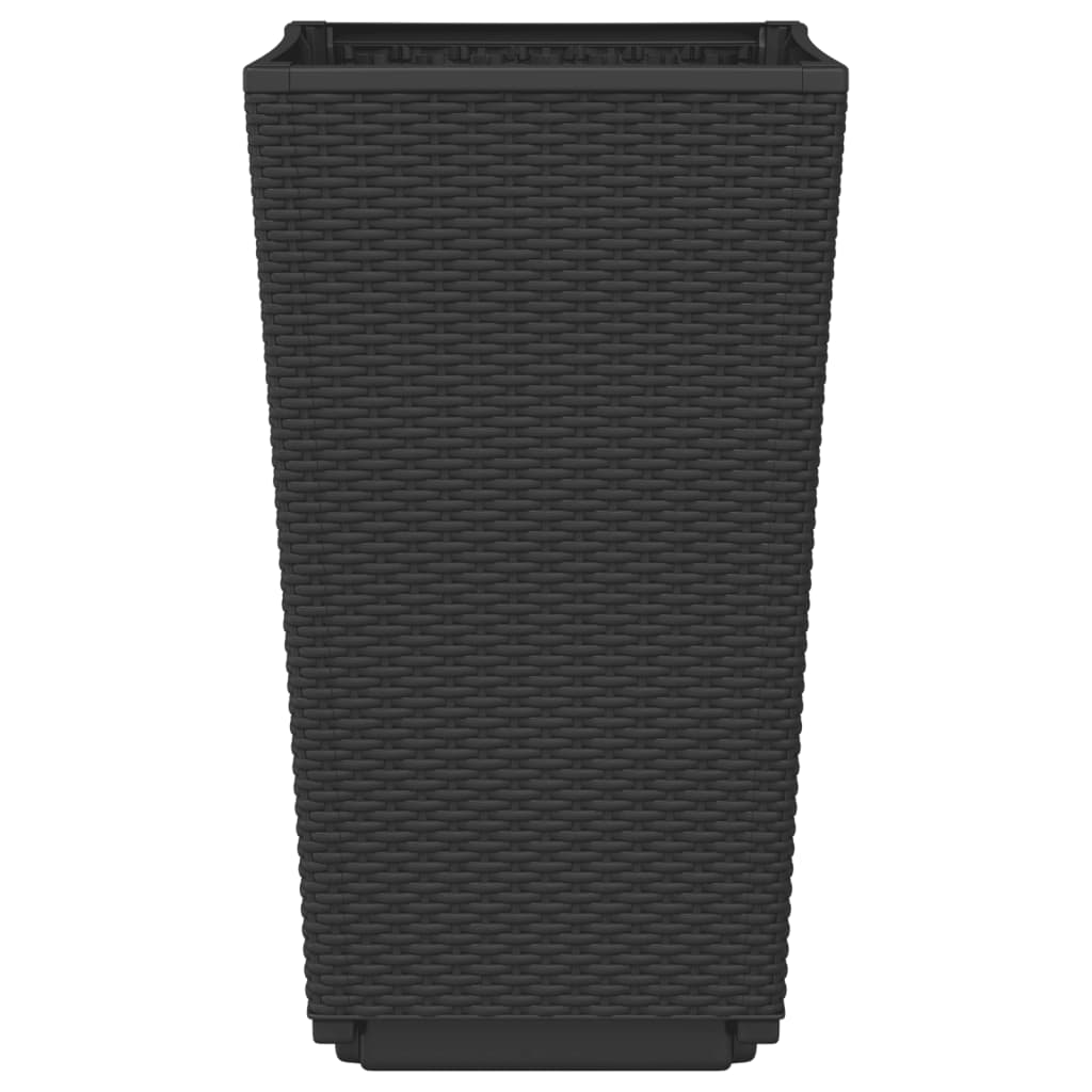 vidaXL Jardiniere de grădină, 4 buc., negru, 32,5x32,5x57 cm, PP