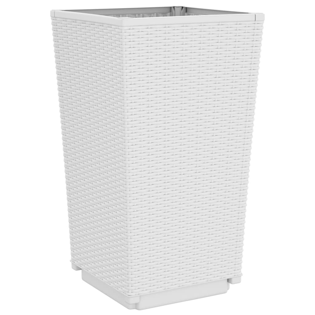 vidaXL Jardiniere de grădină, 4 buc., alb, 32,5x32,5x57 cm, PP vidaXL Jardiniere de grădină, 4 buc., alb, 32,5x32,5x57 cm, PP