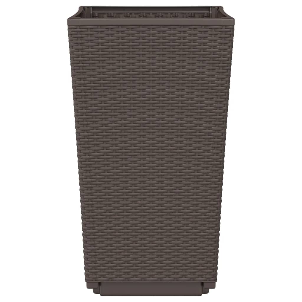 vidaXL Jardiniere de grădină, 4 buc., maro, 32,5x32,5x57 cm, PP