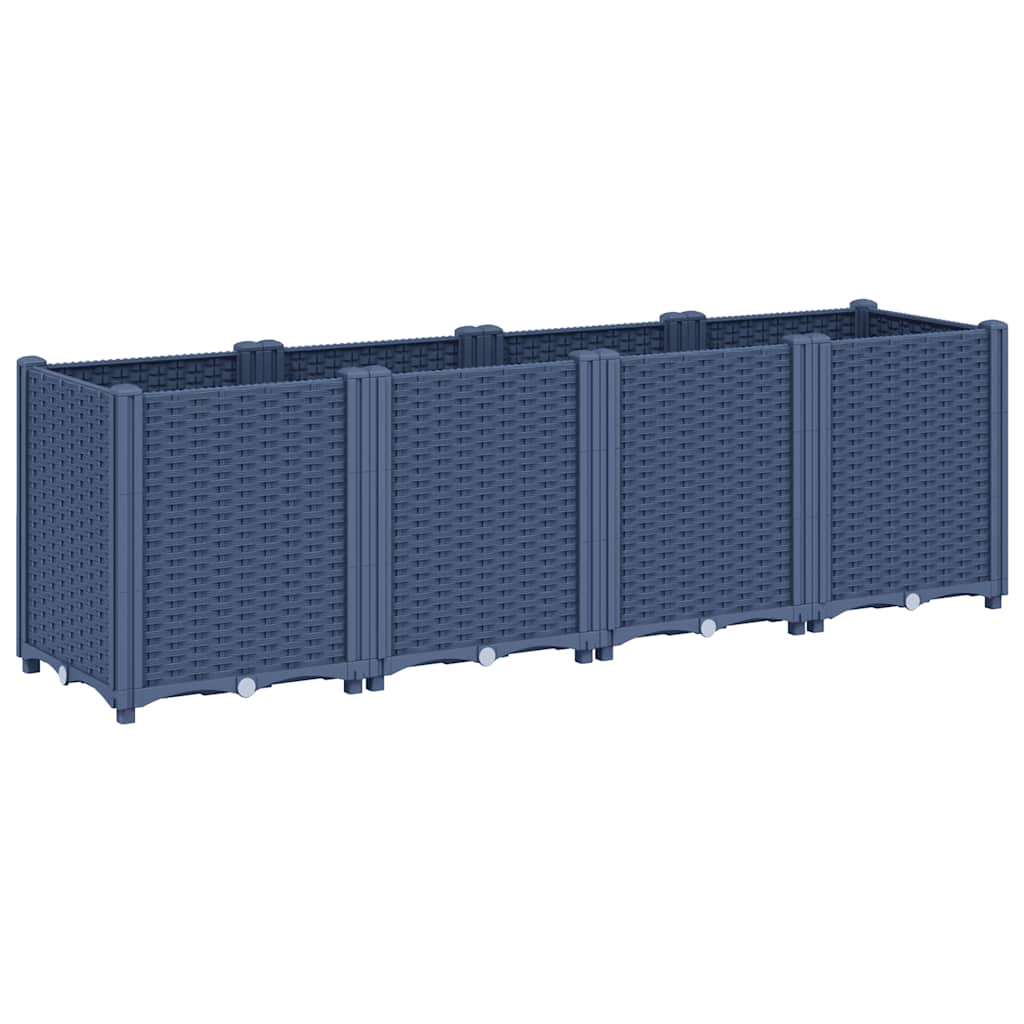 vidaXL Jardinieră de grădină, albastru gri, 160x40x53 cm, PP vidaXL Jardinieră de grădină, albastru gri, 160x40x53 cm, PP