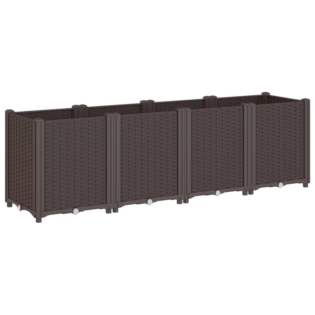vidaXL Jardinieră de grădină, maro, 160x40x53 cm, PP vidaXL Jardinieră de grădină, maro, 160x40x53 cm, PP