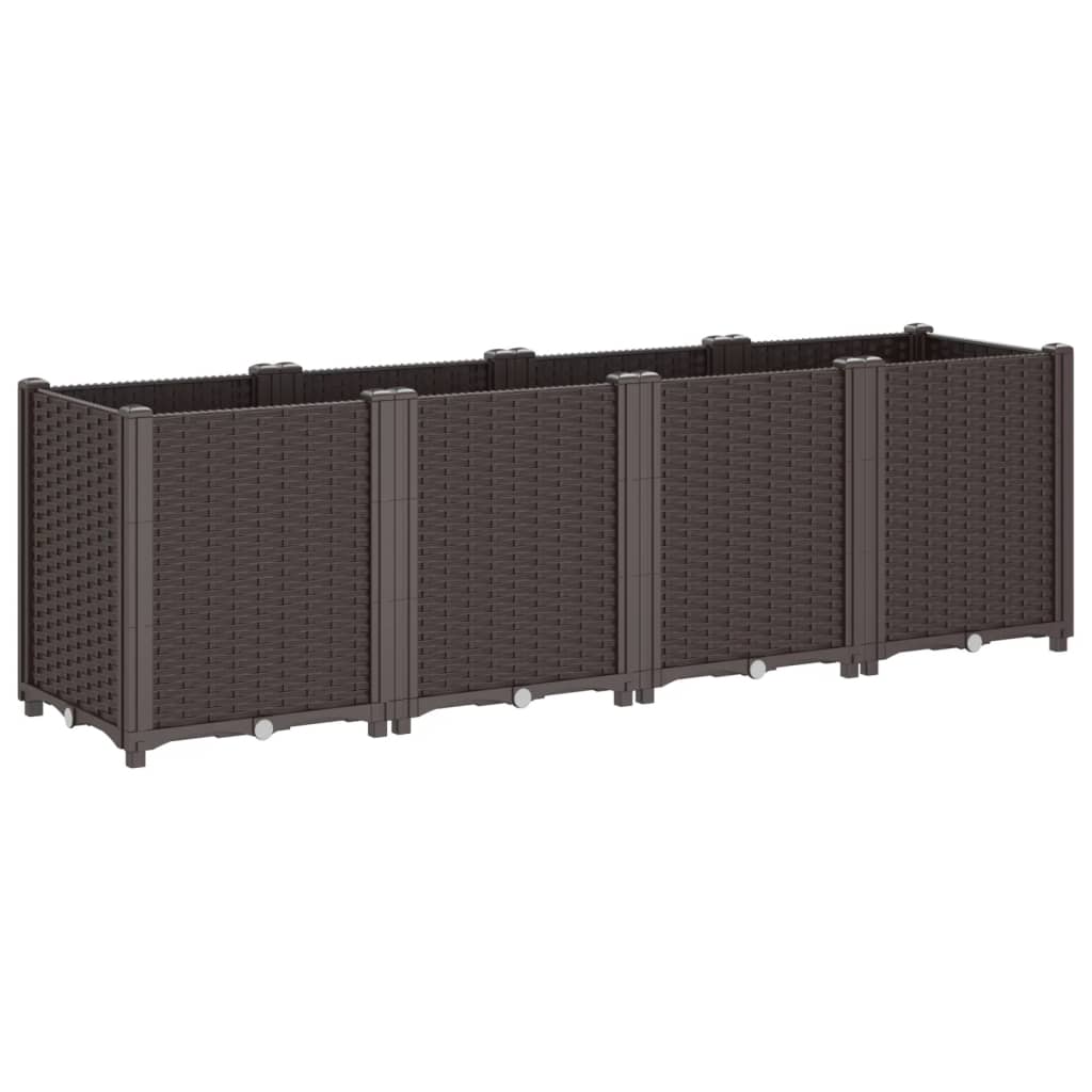 vidaXL Jardinieră de grădină, maro, 160x40x53 cm, PP vidaXL Jardinieră de grădină, maro, 160x40x53 cm, PP