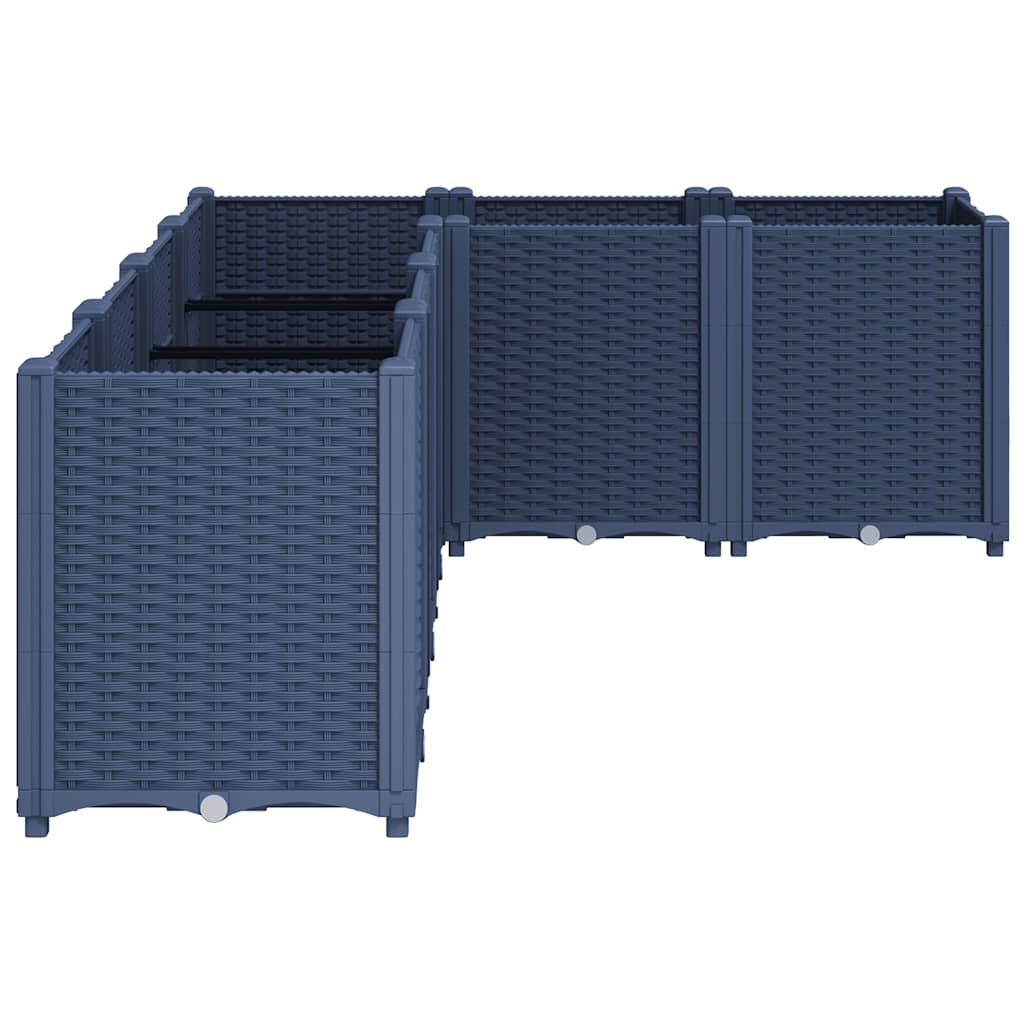 vidaXL Jardinieră de grădină, albastru gri, 160x120x53 cm, PP vidaXL Jardinieră de grădină, albastru gri, 160x120x53 cm, PP