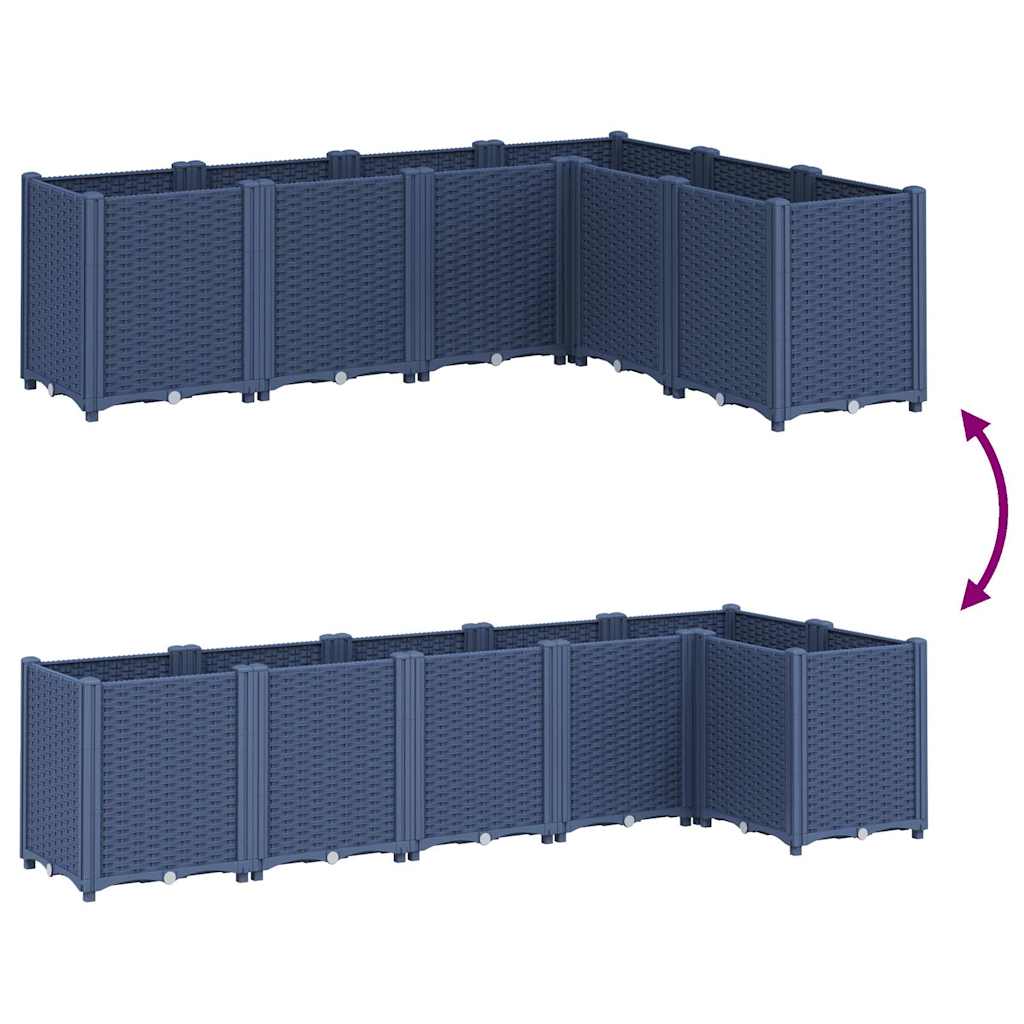 vidaXL Jardinieră de grădină, albastru gri, 160x120x53 cm, PP vidaXL Jardinieră de grădină, albastru gri, 160x120x53 cm, PP