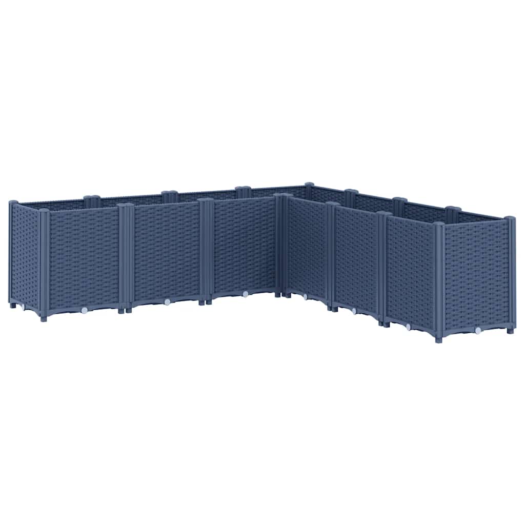 vidaXL Jardinieră de grădină, albastru gri, 160x160x53 cm, PP vidaXL Jardinieră de grădină, albastru gri, 160x160x53 cm, PP
