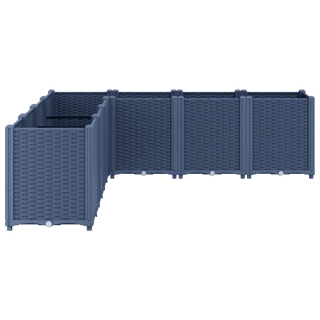 vidaXL Jardinieră de grădină, albastru gri, 160x160x53 cm, PP vidaXL Jardinieră de grădină, albastru gri, 160x160x53 cm, PP