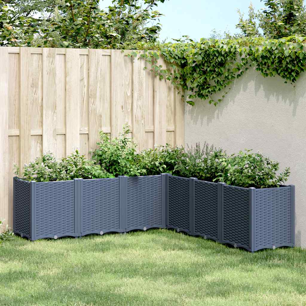 vidaXL Jardinieră de grădină, albastru gri, 160x160x53 cm, PP vidaXL Jardinieră de grădină, albastru gri, 160x160x53 cm, PP