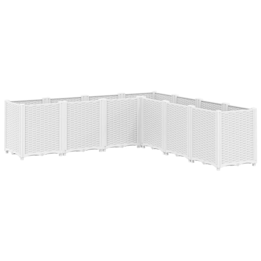 vidaXL Jardinieră de grădină, alb, 160x160x53 cm, PP vidaXL Jardinieră de grădină, alb, 160x160x53 cm, PP