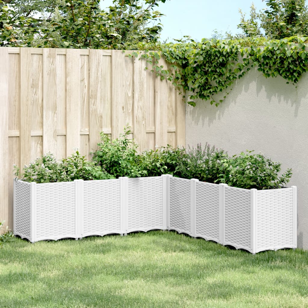 vidaXL Jardinieră de grădină, alb, 160x160x53 cm, PP vidaXL Jardinieră de grădină, alb, 160x160x53 cm, PP