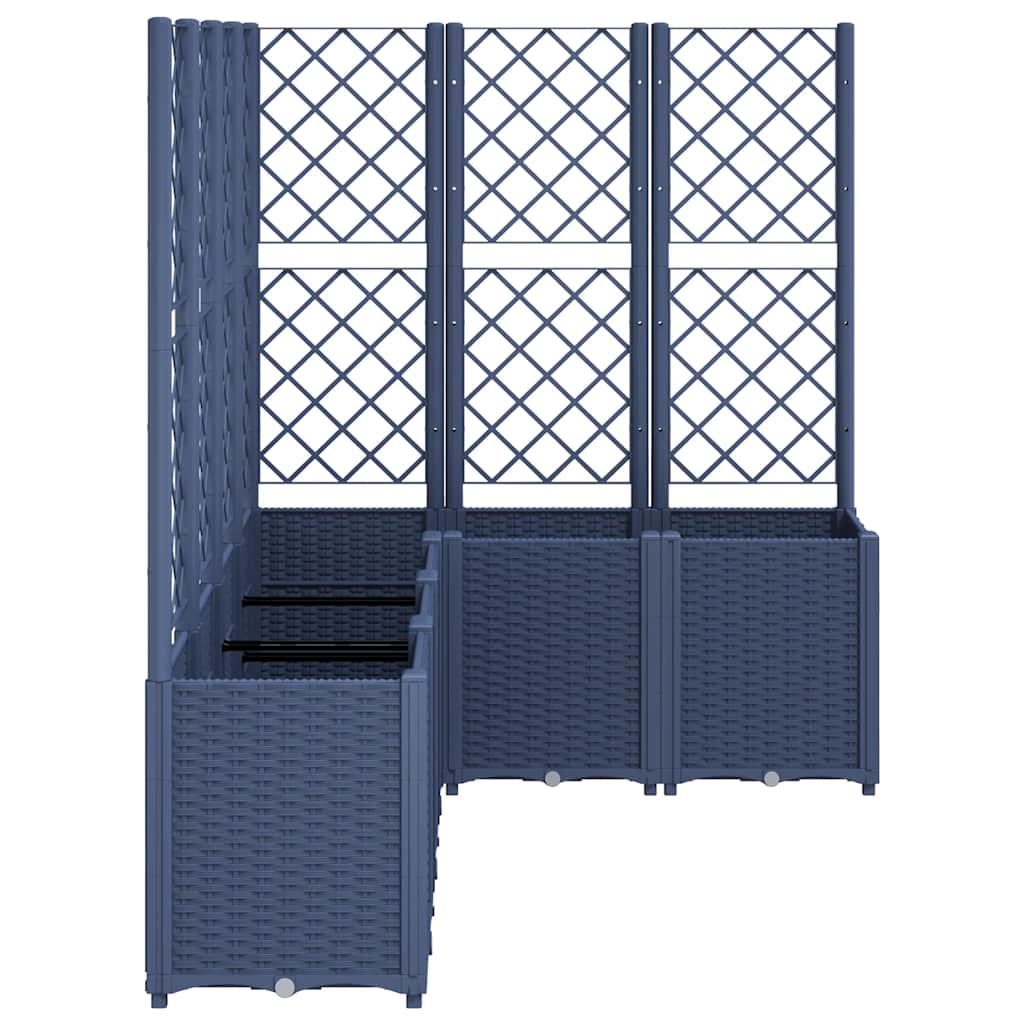 vidaXL Jardinieră de grădină cu spalier, albastru gri, 160x120x140 cm, PP