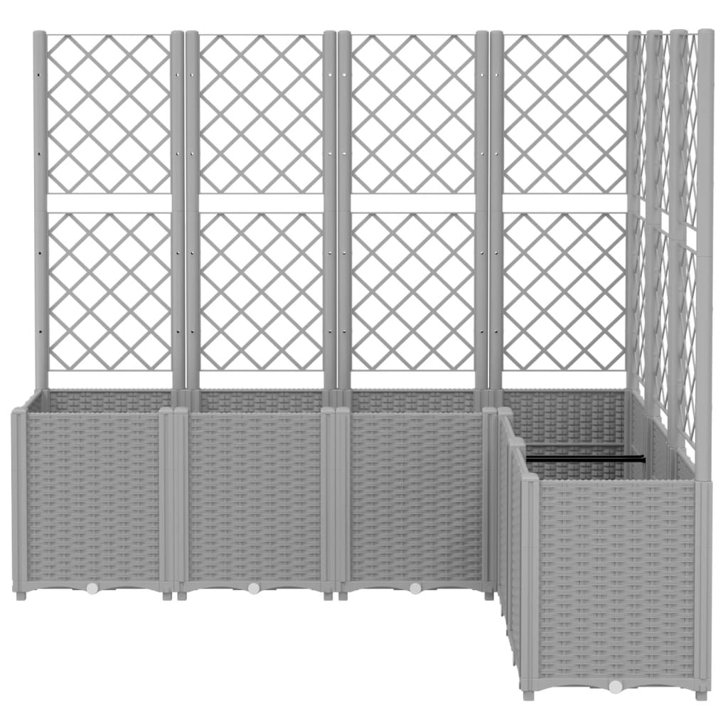 vidaXL Jardinieră de grădină cu spalier gri deschis 160x120x140 cm PP vidaXL Jardinieră de grădină cu spalier gri deschis 160x120x140 cm PP