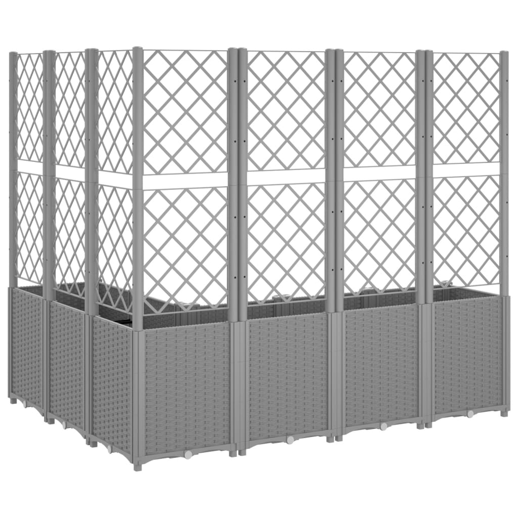 vidaXL Jardinieră de grădină cu spalier gri deschis 160x120x140 cm PP vidaXL Jardinieră de grădină cu spalier gri deschis 160x120x140 cm PP