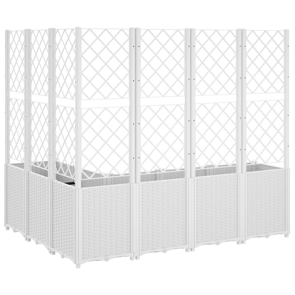 vidaXL Jardinieră de grădină cu spalier, alb, 160x120x140 cm PP vidaXL Jardinieră de grădină cu spalier, alb, 160x120x140 cm PP