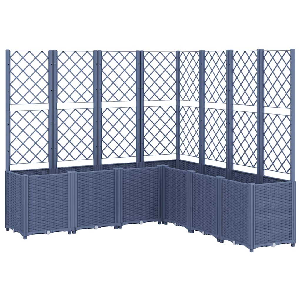 vidaXL Jardinieră de grădină cu spalier, albastru gri, 160x160x140 cm, PP