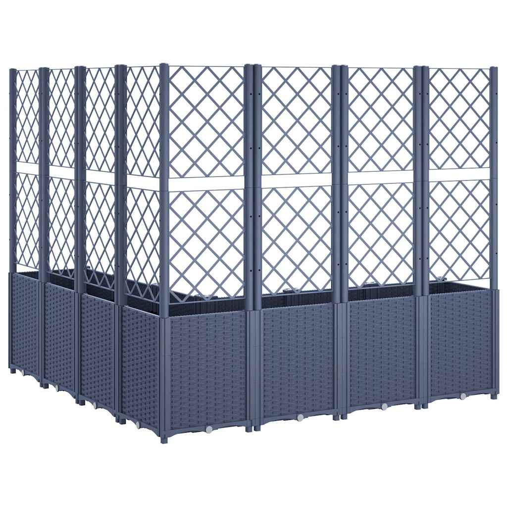 vidaXL Jardinieră de grădină cu spalier, albastru gri, 160x160x140 cm, PP