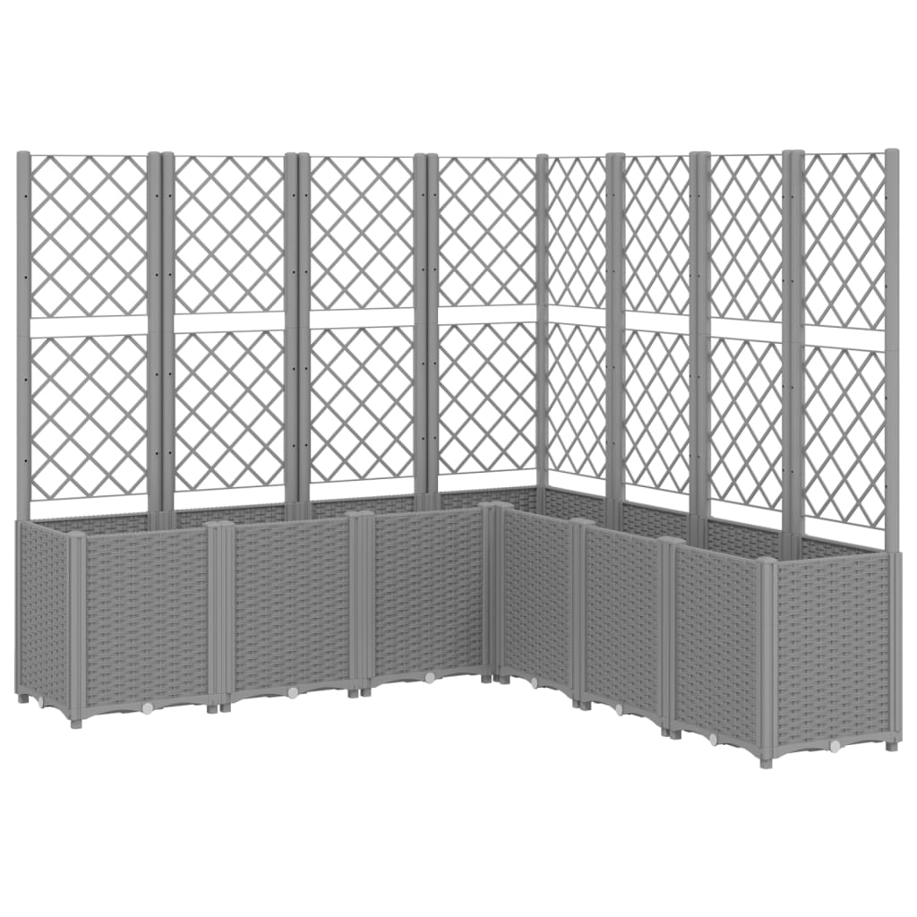 vidaXL Jardinieră de grădină cu spalier gri deschis 160x160x140 cm PP vidaXL Jardinieră de grădină cu spalier gri deschis 160x160x140 cm PP