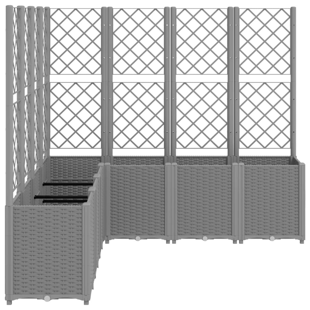 vidaXL Jardinieră de grădină cu spalier gri deschis 160x160x140 cm PP vidaXL Jardinieră de grădină cu spalier gri deschis 160x160x140 cm PP