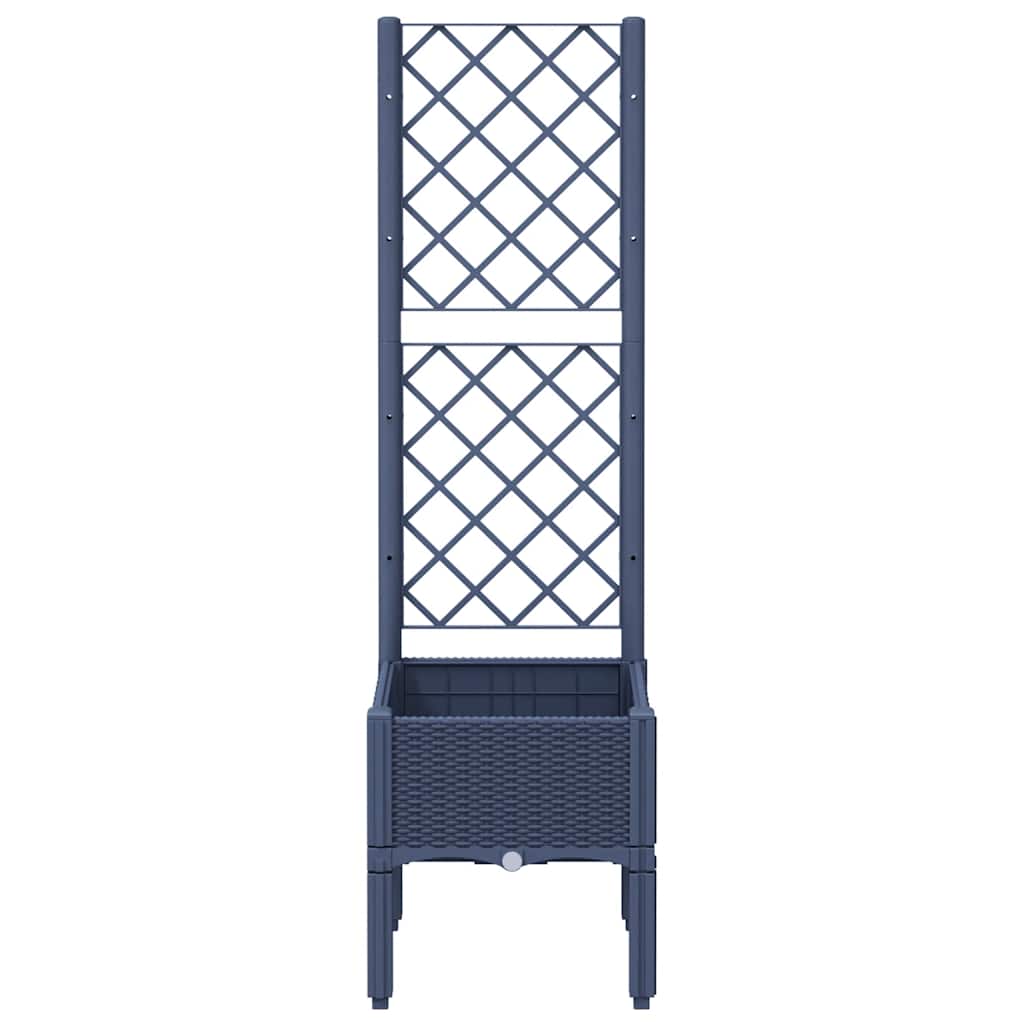 vidaXL Jardinieră de grădină cu spalier, albastru gri, 40x40x142 cm, PP