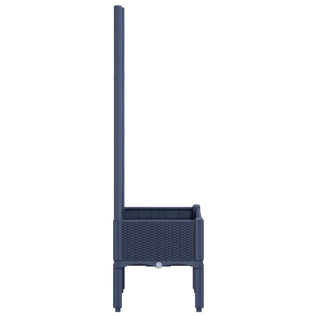 vidaXL Jardinieră de grădină cu spalier, albastru gri, 40x40x142 cm, PP