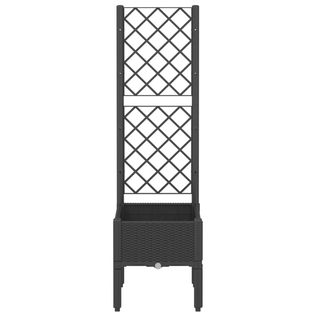 vidaXL Jardinieră de grădină cu spalier, negru, 40x40x142 cm, PP
