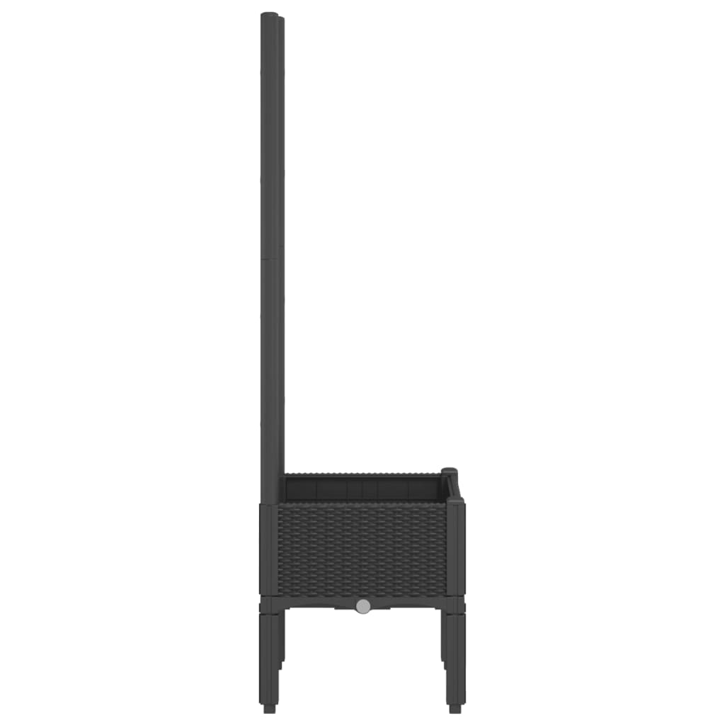 vidaXL Jardinieră de grădină cu spalier, negru, 40x40x142 cm, PP