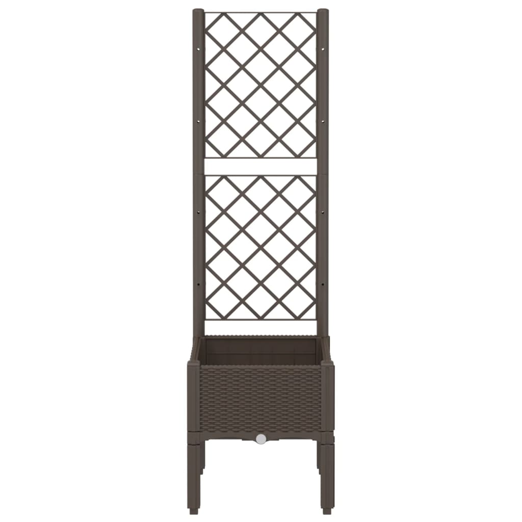 vidaXL Jardinieră de grădină cu spalier, maro, 40x40x142 cm, PP
