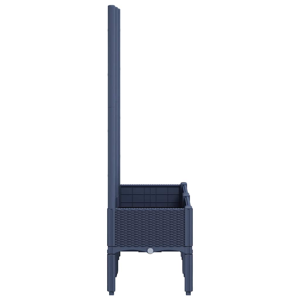vidaXL Jardinieră de grădină cu spalier, albastru gri, 80x40x142 cm, PP